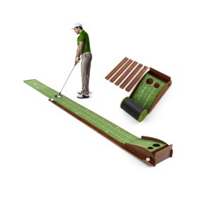Golf Putting Mat Practice Training Aid With Auto Ball Return And 2 Hole Sizes Golf Putting Mat Practice Training Aid With Auto Ball Return And 2 Hole Sizes